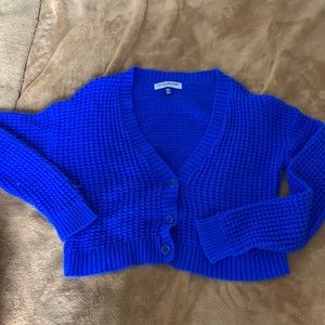 Bright blue cropped cardigan